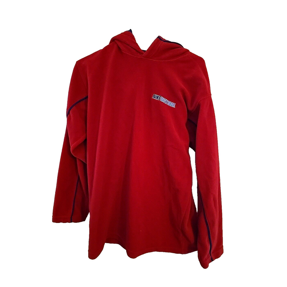 Vintage Nike Basketball Red Fleece Pullover Hoodie Sweatshirt Boys Sz XL (18-20)